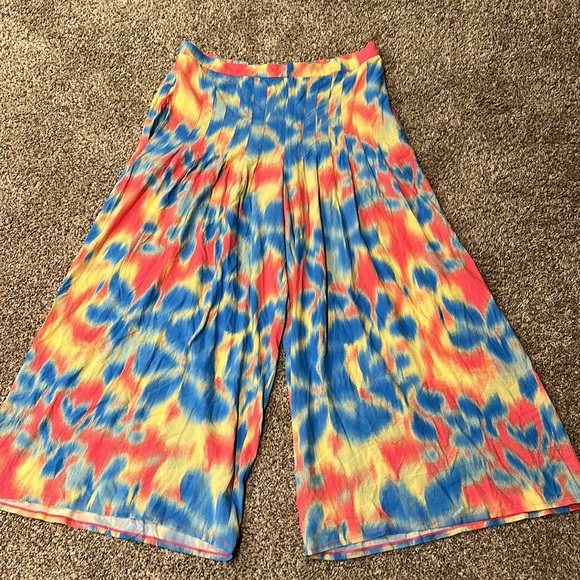 Free People Wild Child Tie Dye Pleated Wide Leg Pants Size Small - Picture 5 of 9